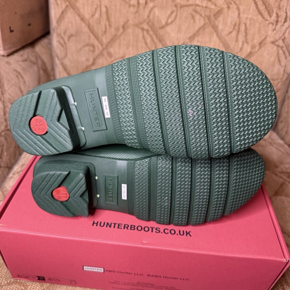 Hunter Original Chelsea Rain Green Boots Women's Waterproof Comfort Size 7 - Picture 7 of 9
